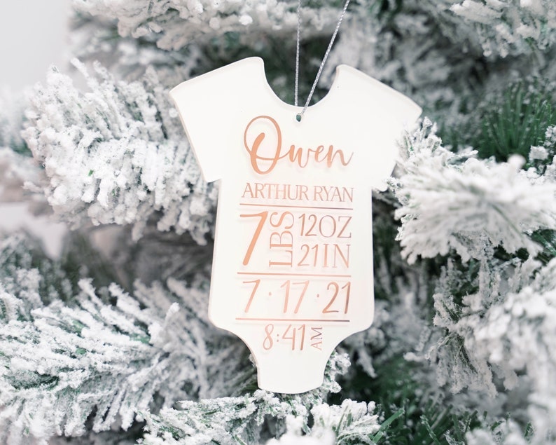 Personalized baby ornament, babys First christmas ornament, birth statistic ornament, birth information ornament, baby keepsake ornament image 4