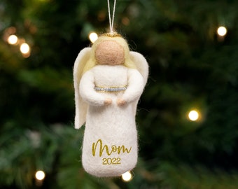 Personalized Angel Ornament | Memorial ornament | Parent in heaven christmas ornament | Mom ornament