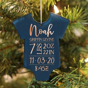 Personalized baby keepsake christmas ornament | baby’s First christmas ornament | birth statistic ornament | birth information ornament