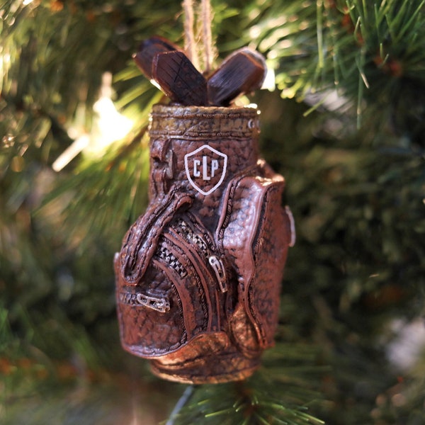 Personalized Golf Bag Ornament | Resin Golfer Christmas Keepsake