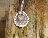 Native American Medicine Bag, Deerskin Leather Necklace Pouch 2 quot X 1.5 quot Chevron Print