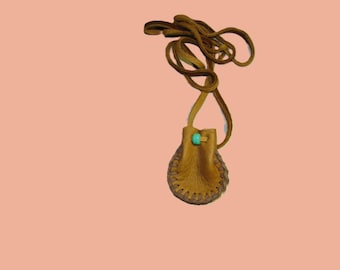 Deerskin Leather Medicine Bag – Buckskin Necklace Pouch, Talisman Bag, 2" x 1.5"