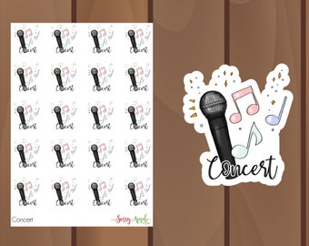 Concert Stickers - Music Stickers - Microphone Stickers - Typography Stickers - Script Stickers - Icon Stickers