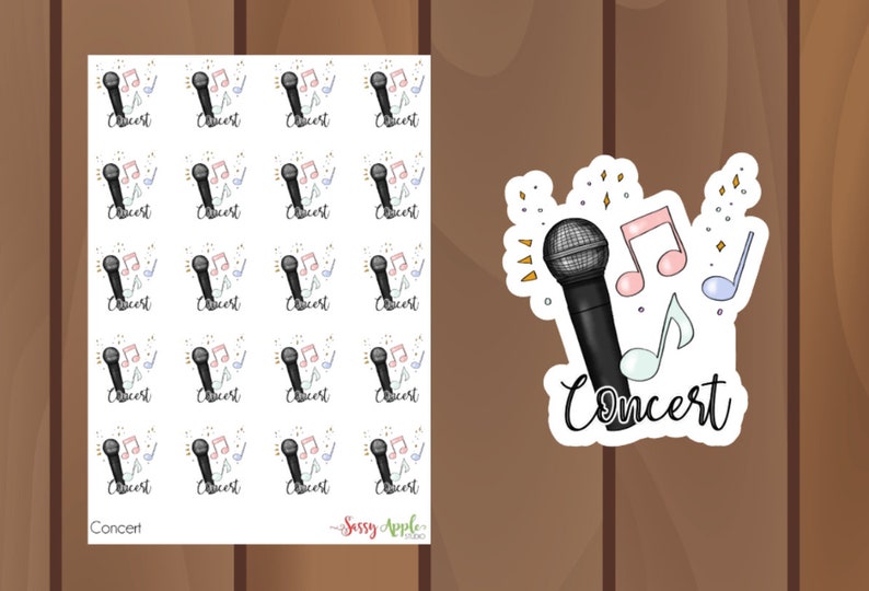 Concert Stickers Music Stickers Microphone Stickers Etsy