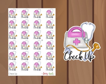 Check Up Stickers - Doctor Stickers - Typography Stickers - Script Stickers - Icon Stickers