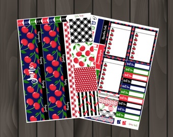 June Monthly View Sticker Kit - Summer Monthly Kit - Cherry Monthly Kit - Chose your month