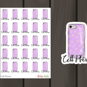Cell Phone Stickers - Cell Phone Bill Stickers - Typography Stickers - Script Stickers - Icon Stickers