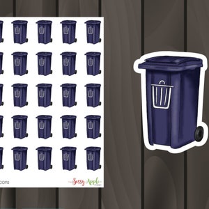 Trash Stickers Garbage Day Stickers Cleaning Stickers Icon Stickers Typography Stickers Script Stickers image 2