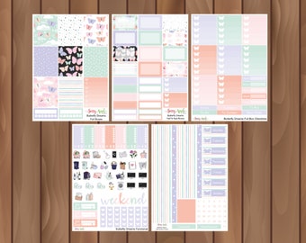 Butterfly Dreams - Spring Themed Weekly Sticker Kit - Pastel Butterfly Weekly Sticker Kit  - Vertical Sticker Kit