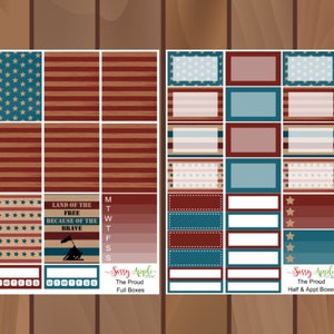 The Proud Military Service Weekly Sticker Kit Memorial Day Weekly Sticker Kit Patriotic Weekly Sticker Kit Vertical Kit image 2