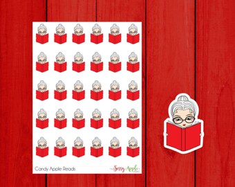 Candy Apple Reads - Reading Stickers - Book Stickers - Character Stickers