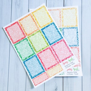 Glitter Rainbow Full Box Stickers - Planner Stickers