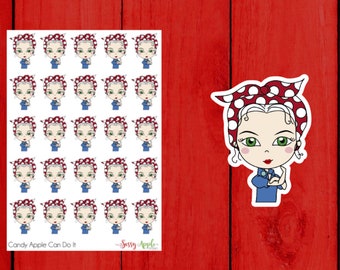 Candy Apple Can Do It - Rosie the Riveter Stickers - Character Stickers