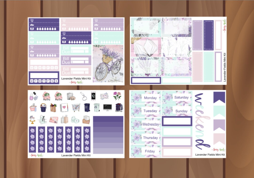 Lavender Fields Mini Kit Weekly Planner Sticker Kit - Etsy