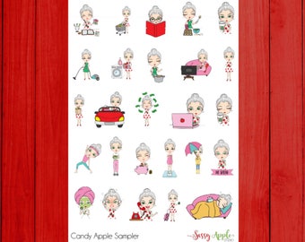 Candy Apple Sampler -  Character Stickers