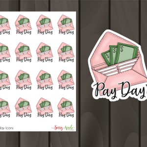 Pay Day Stickers Money Stickers Icon Stickers Typography Stickers Script Stickers image 1