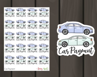 Car Payment Stickers -  Bill Pay Stickers - Typography Stickers - Script Stickers - Icon Stickers