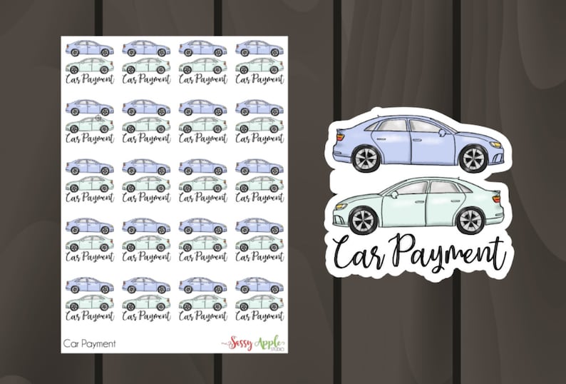 Car Payment Stickers Bill Pay Stickers Typography Etsy