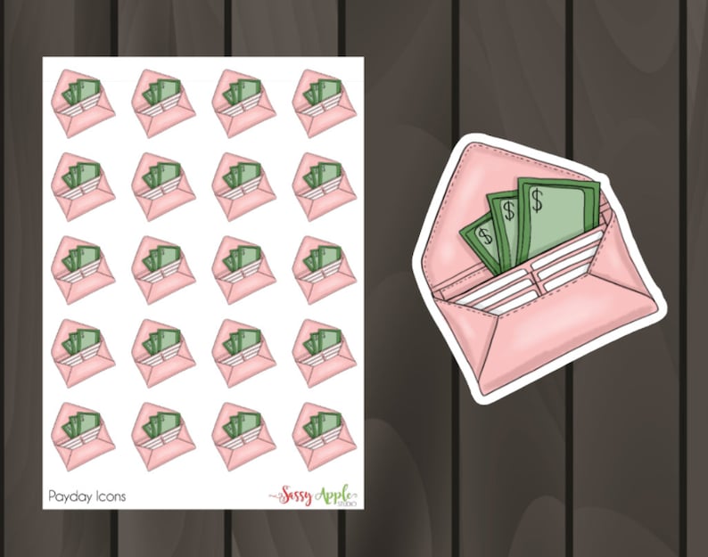 Pay Day Stickers Money Stickers Icon Stickers Typography Stickers Script Stickers image 2