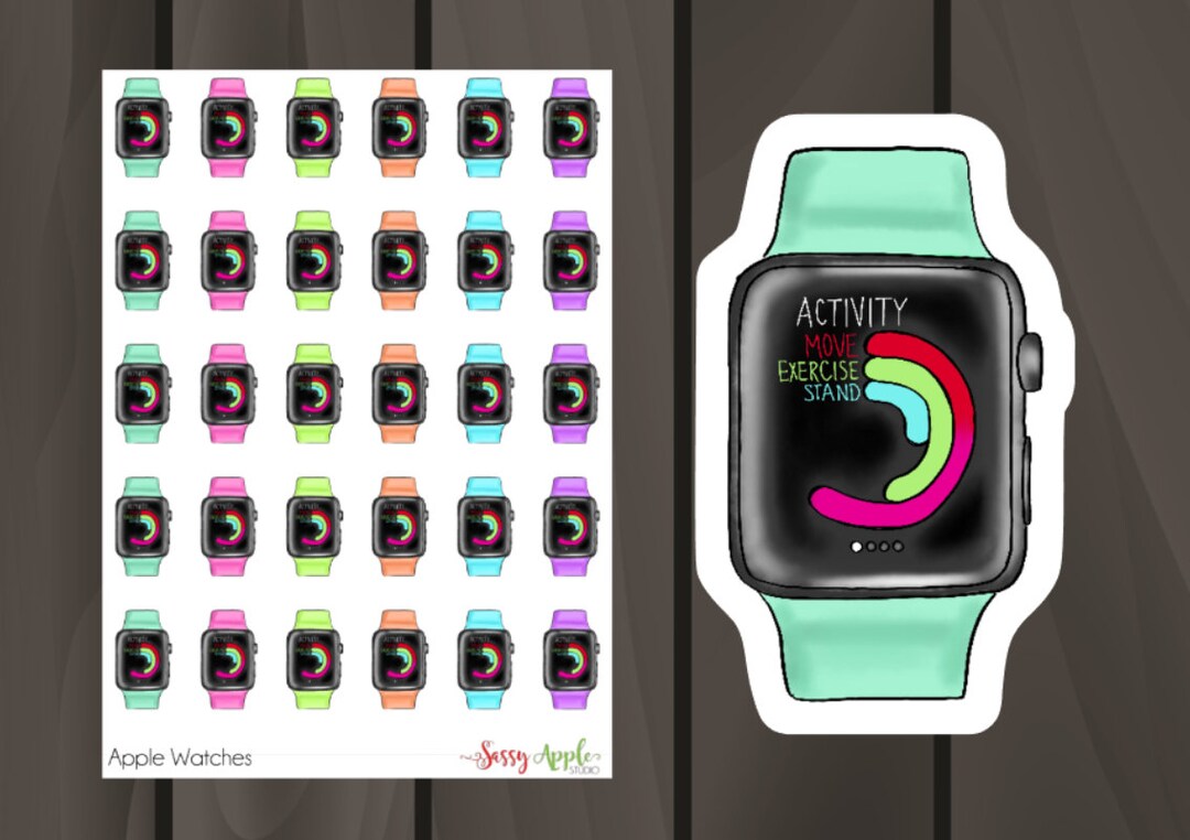 Apple Watch Stickers Fitness Stickers Icon Stickers Etsy