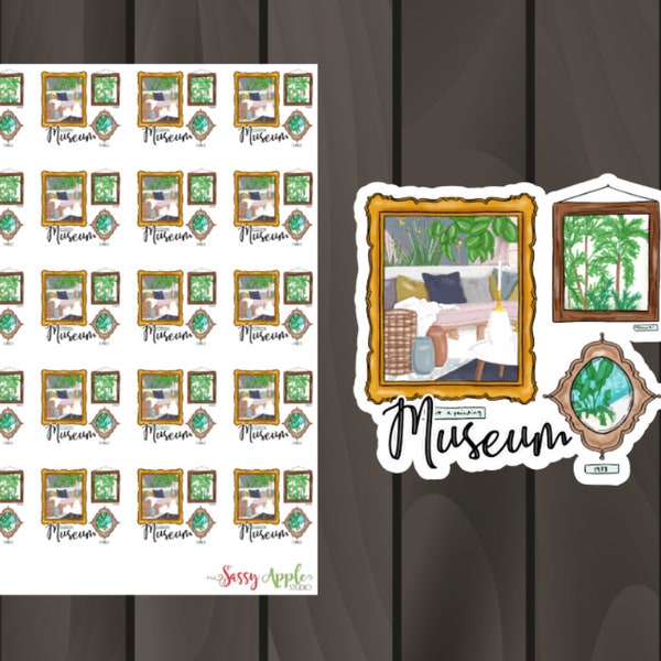 Museum Stickers -  Icon Stickers - Typography Stickers - Script Stickers