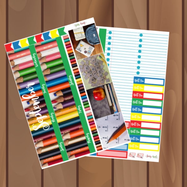 Back to School Monthly View Sticker Kit - Choose your month