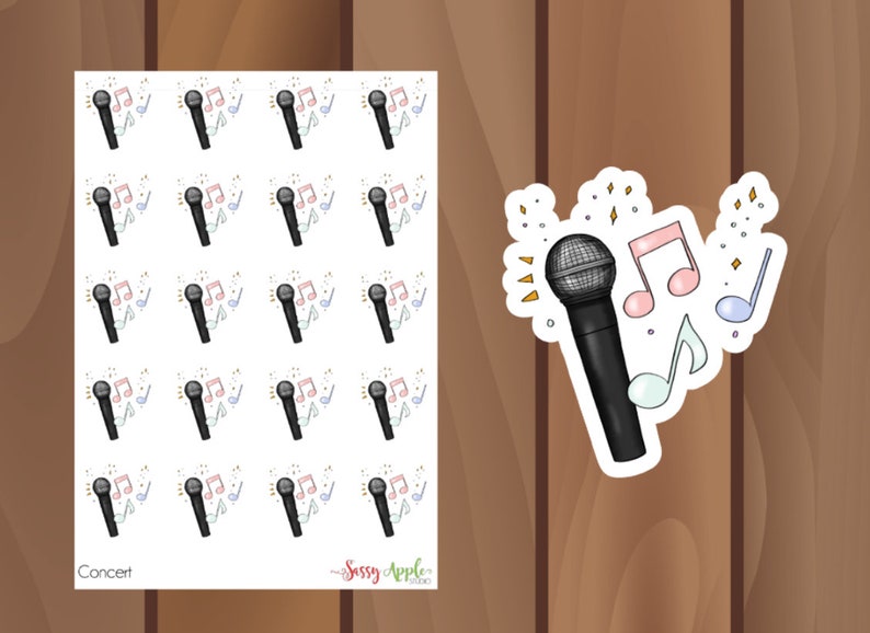 Concert Stickers Music Stickers Microphone Stickers - Etsy
