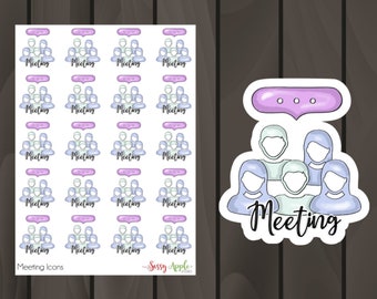 Meeting Stickers - Meeting Reminders  - Icon Stickers - Typography Stickers - Script Stickers  - Group Stickers - Project Stickers