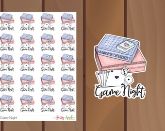 Game Night Stickers -  Icon Stickers - Typography Stickers - Script Stickers