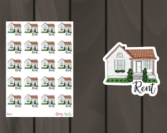 Rent Stickers - House Stickers - Bill Pay Stickers  - Icon Stickers - Typography Stickers - Script Stickers