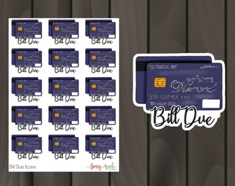 Bill Due Icons - Credit Card Icons - Bill Pay Icons - Bill Reminders