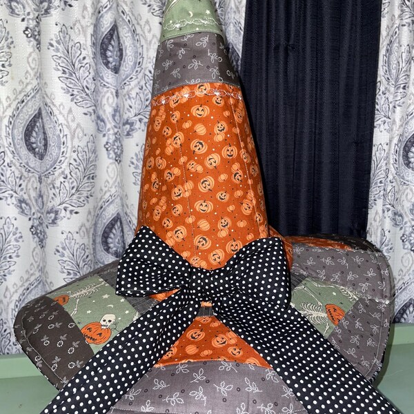 Quilted Handmade Witch Hat- Adult-READY TO SHIP-arrives 10/30!