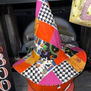 Patchwork Halloween Witch Hat