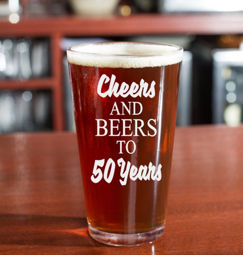 50th Birthday Gift for Men / Cheers and Beers to 50 Years / Etsy