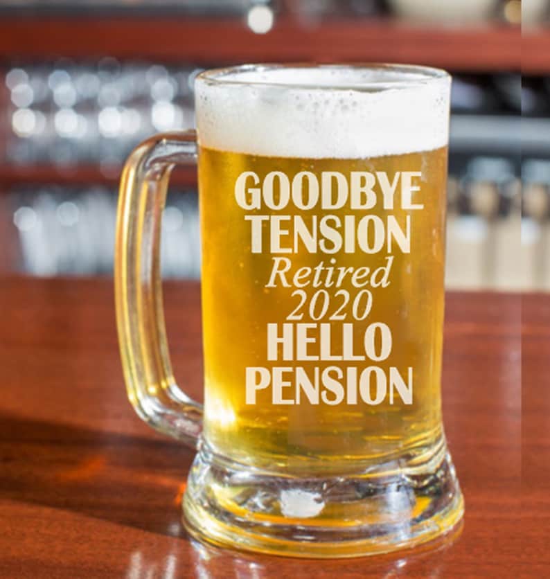 Retirement Beer Glass Retirement Gift for Man or Woman Etsy
