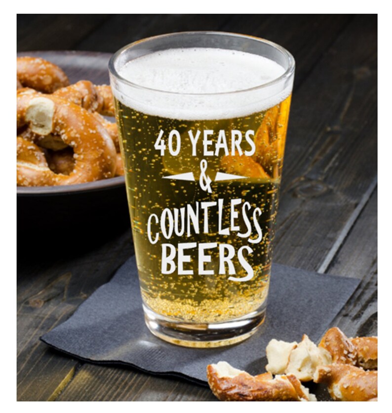 40th Birthday Gift 40th Birthday Beer Mug or Pint Glass Gift Etsy