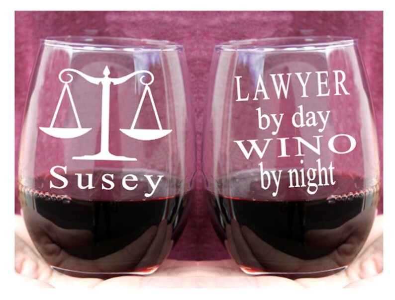 Lawyer Wine Glass Lawyer Gift for Woman Lawyer Gift for Man Etsy