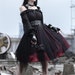 Women Lolita Gothic Dress Girl Ruffle Mesh Puff Sleeve Steampunk Cosplay Irregular Black Vintage Dresses Fashion 