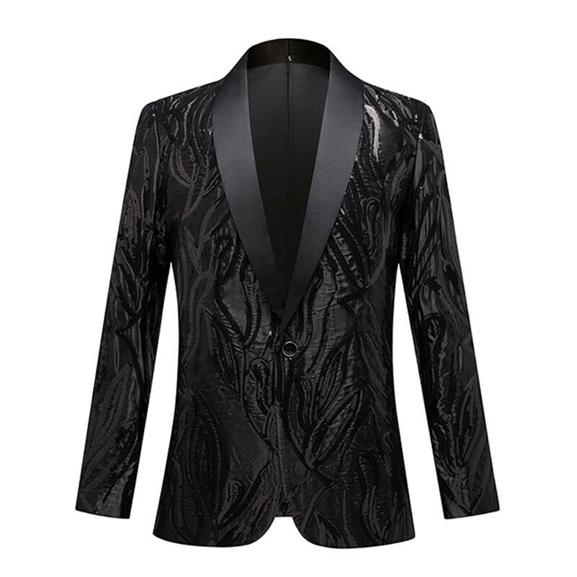 Mens black patterned best sale blazer