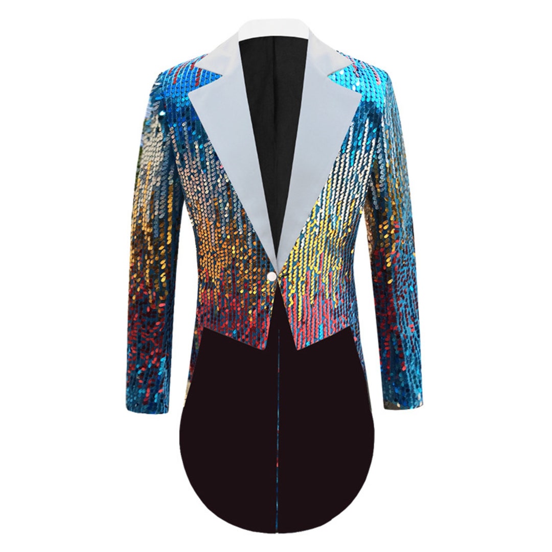 Customize Blazer Men Sequin Tuxedo Suit Glitter Shiny Jacket Etsy