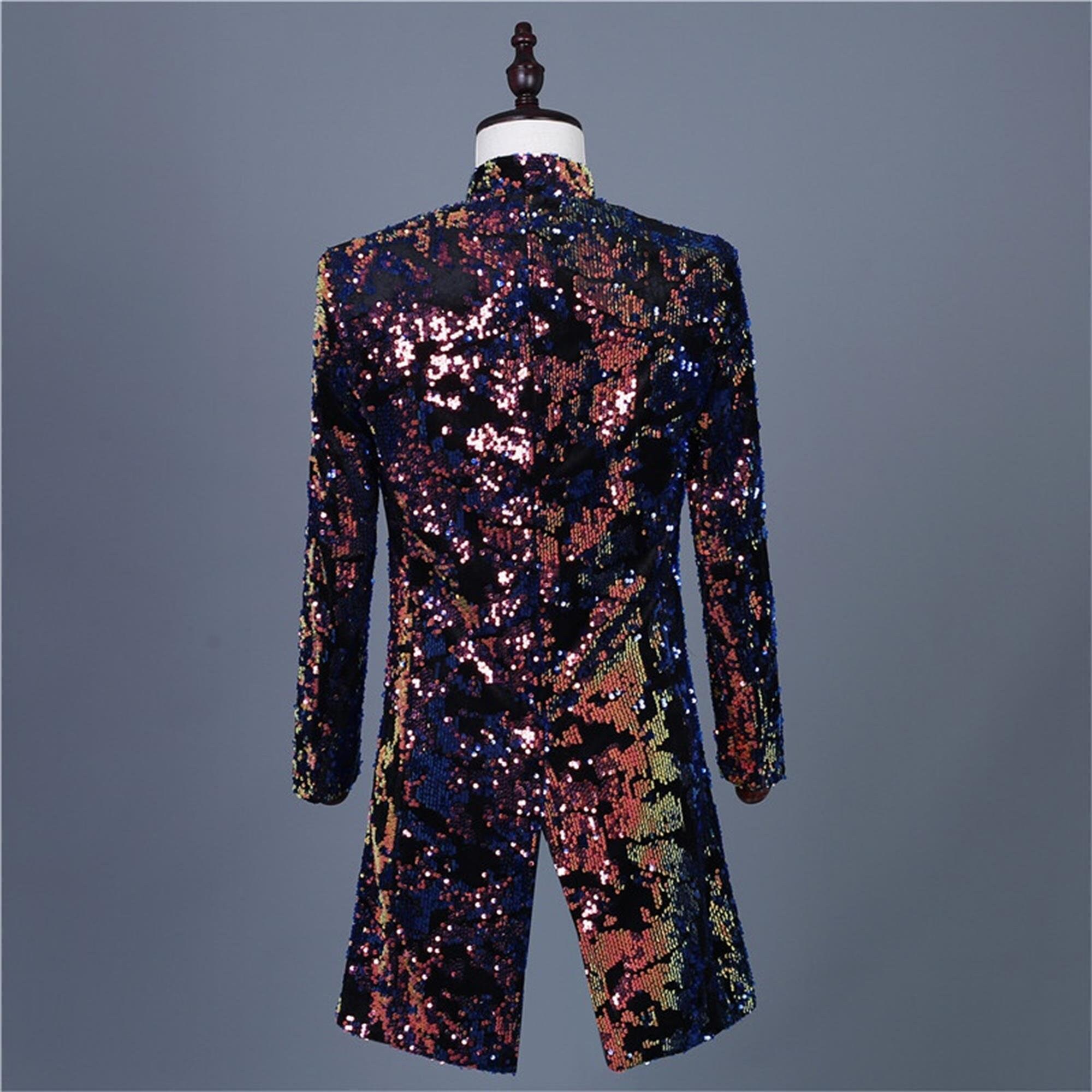 Unisex Glitter Sequin Longline Suit Jacket Cabaret Carnival - Etsy