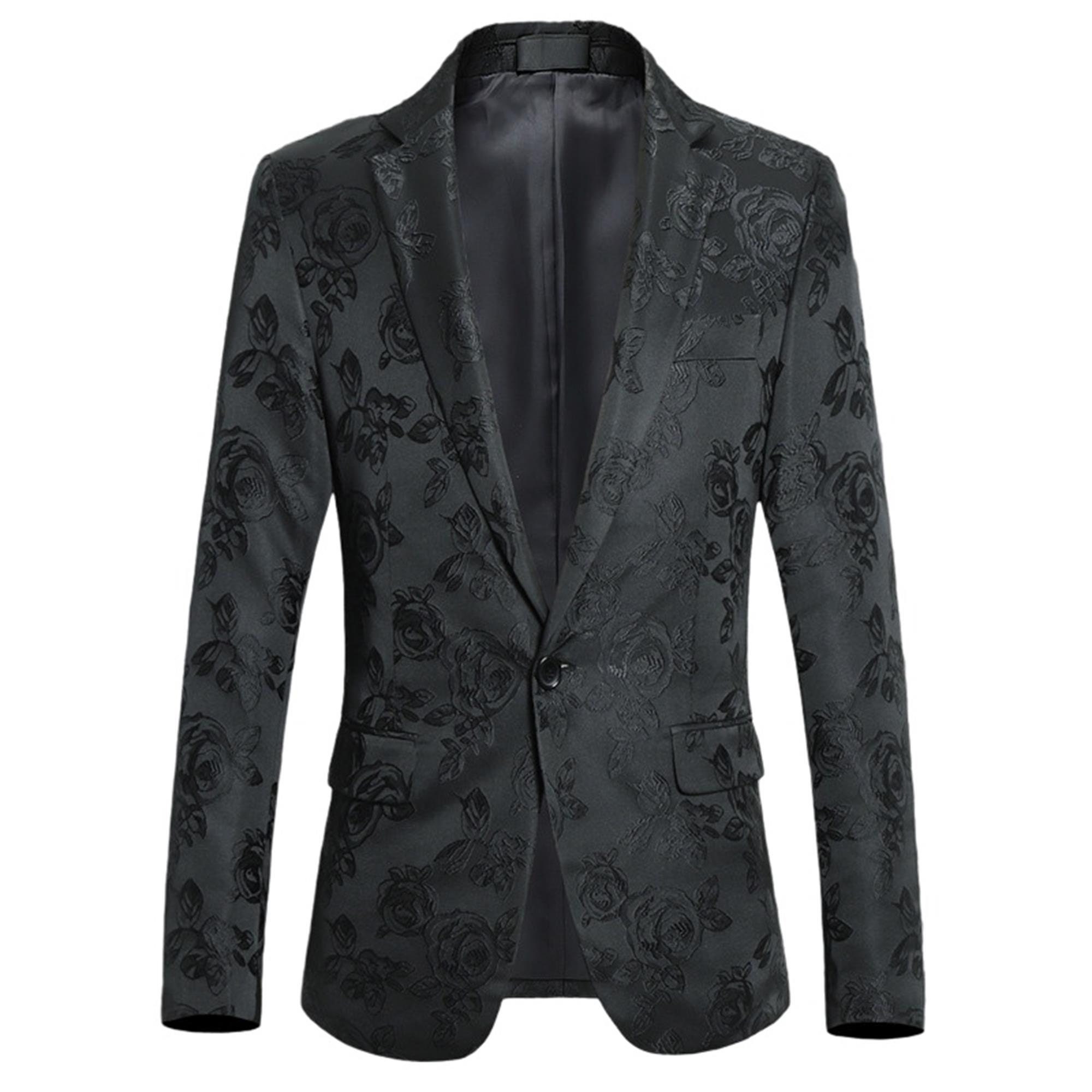 Mens black patterned best sale blazer