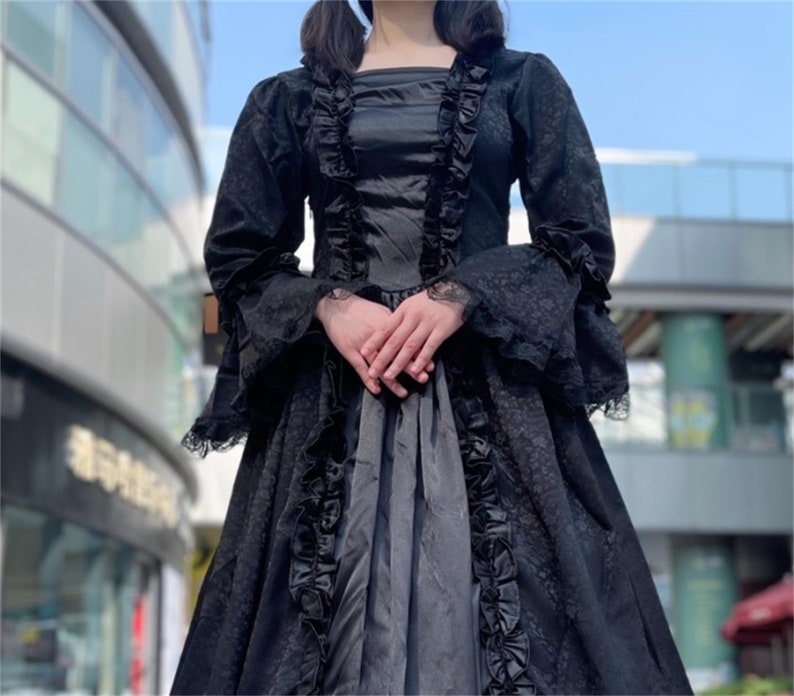 Homecoming Dress Victorian Gothic Dresses Maxi Long Lolita Ruffle Steampunk Evening Prom Ball Gown Vintage Costume 