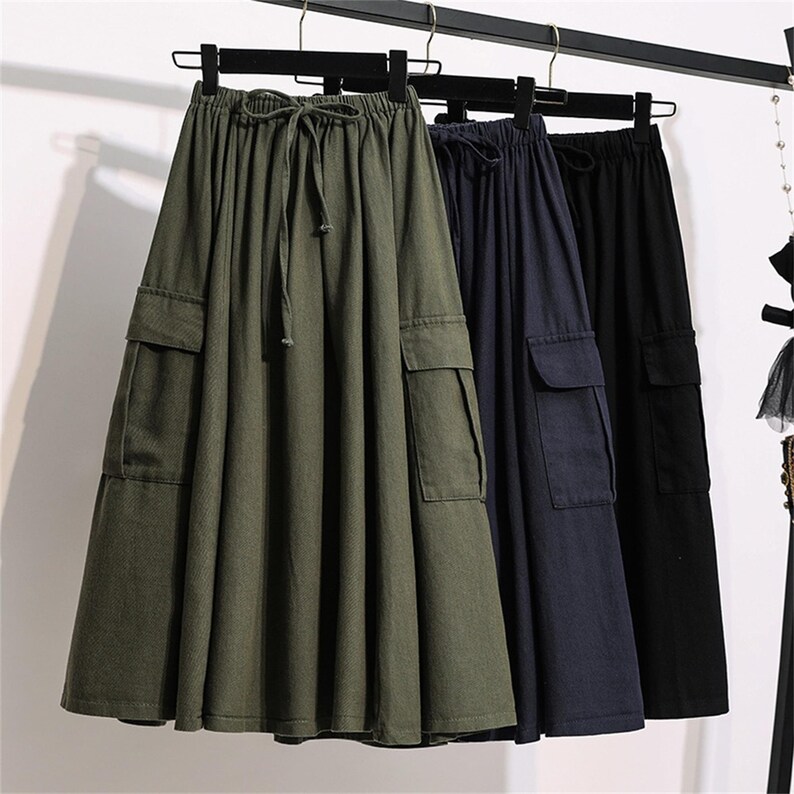 pleated cargo skirt