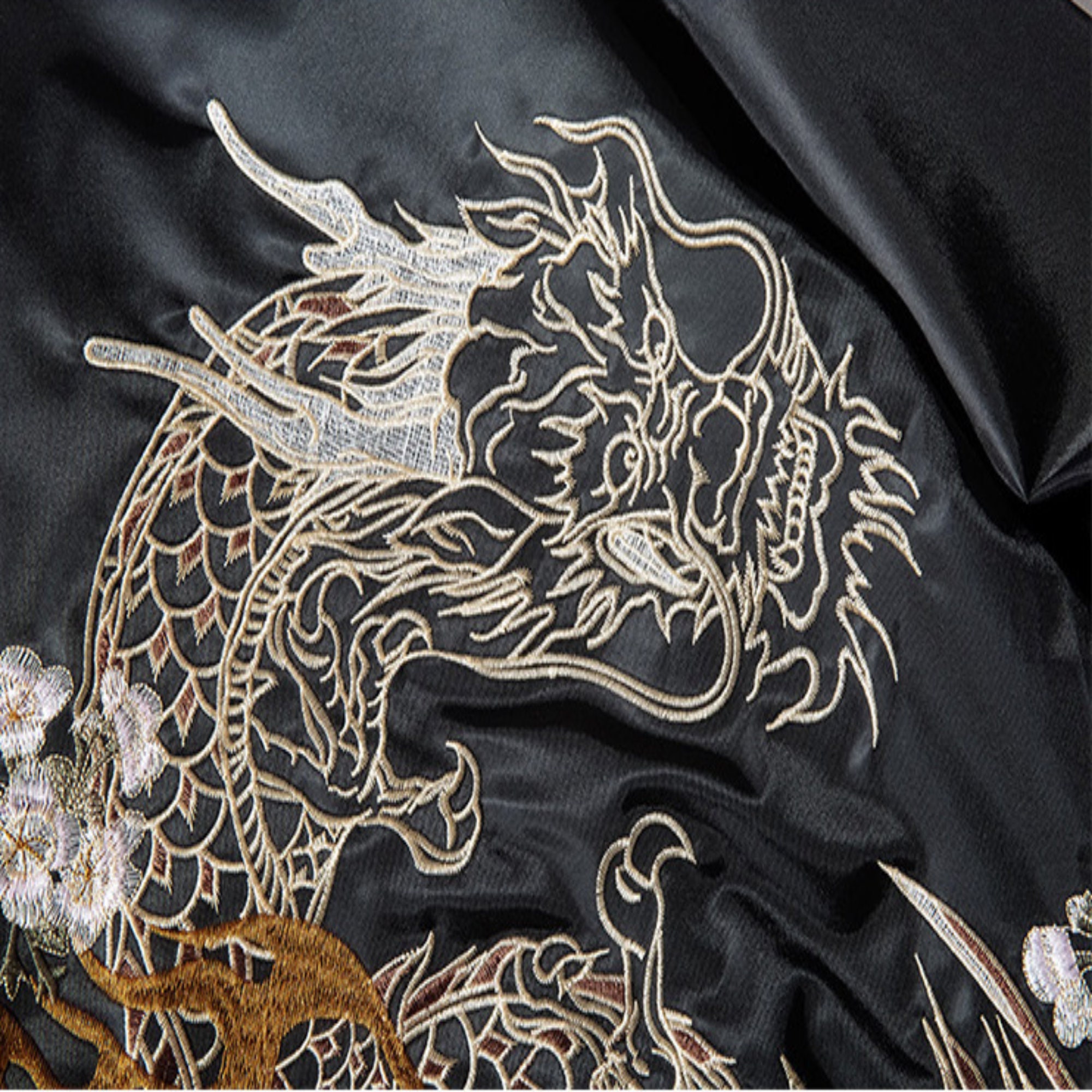 Men Dragon Embroidered Bomber Jacket Japanese Handmade - Etsy
