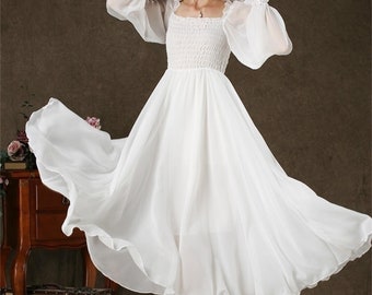 white flowy summer dress
