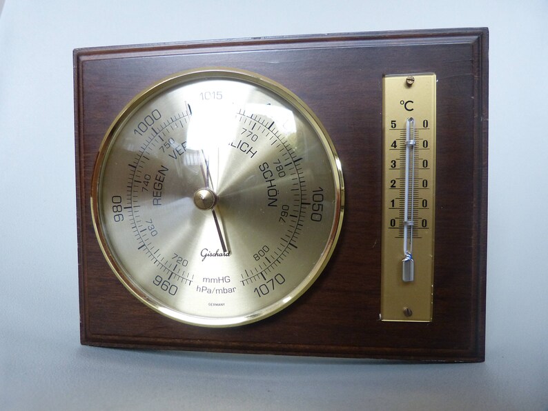 Vintage Weather Station Barometer Thermometer Indoor Wall 2 Functions