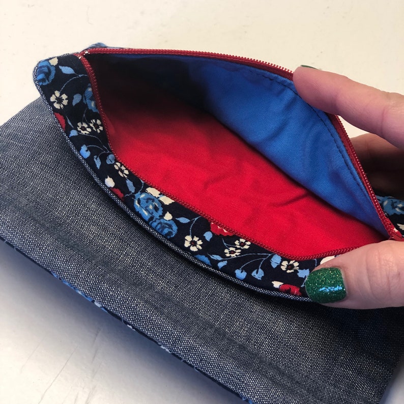 Foldover Zipper Pouch Change Purse Coin purse Small Foldover Clutch Zipper Pouch