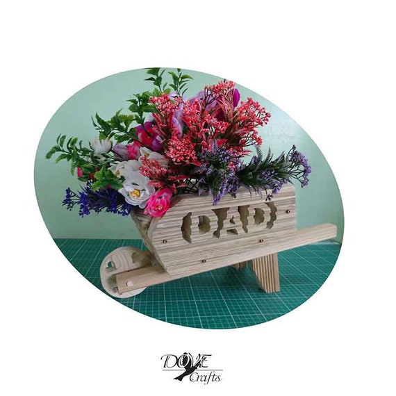 WHEELBARROW Planter Personalised Engraved Birthday Garden Handmade