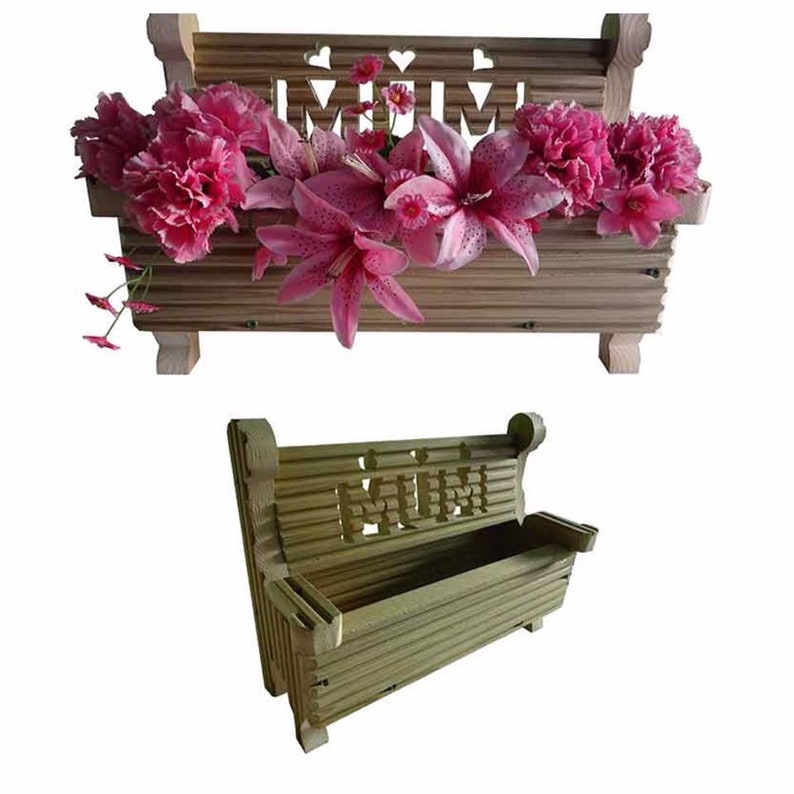 Handmade Wooden Bench Planter PERSONALISED Gift Memorial Etsy